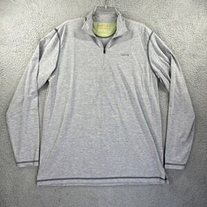 Orvis Trout Bum 1/4 Zip Mens Large Gray Lightweight Fishing Golf Shirt Sweater‎